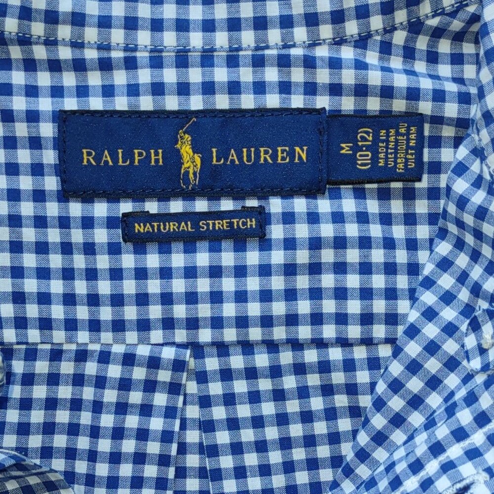 2 Boy's Ralph Lauren Button-Up Shirts Check & Plaid Long Sleeve  Boy Sz 10/12 - Picture 14 of 15